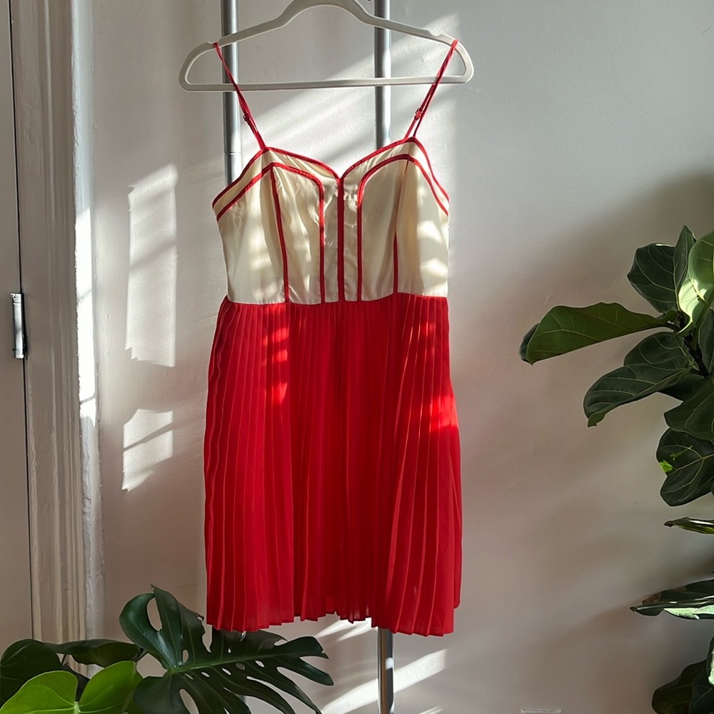 Vintage 50s retro pleated tank dress size medium
